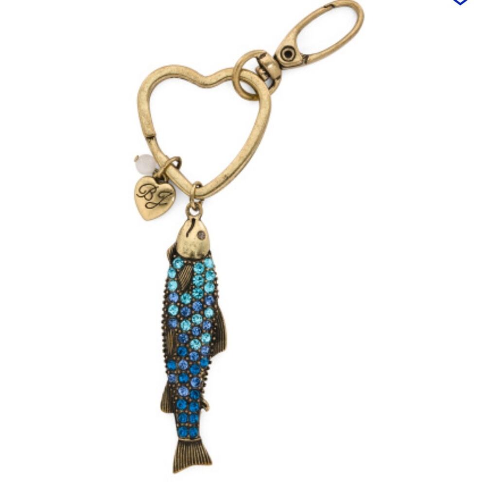 Betsey Johnson Blue Crystal Fish Charm